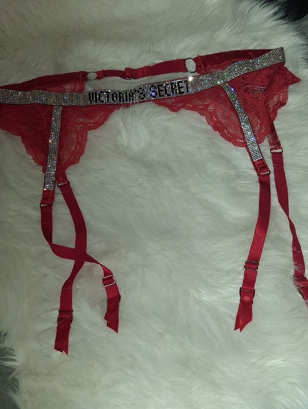 New!VS Shinestrap Garter Belt with Rhinestone Band